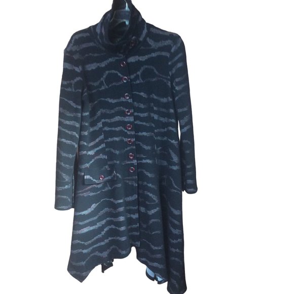 Pure Essence Urbanology Witchy Black Striped Boho Midi Duster/Jacket Size Large - Picture 1 of 5